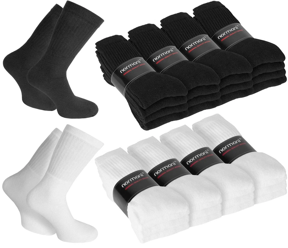 CIRCLE FIVE Sportsocken Tennissocken Arbeitssocken [20 Paar] Herren Damen Schwarz Weiß