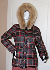 C Pendleton Plaid Hooded Puffer Parka Jacket Sz M