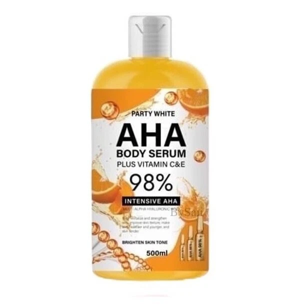 PARTY WHITE AHA 98% Body Serum & Lotion Orange Brighten Skin 500ml. - Image 3 of 3