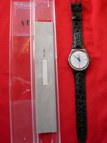 SWATCH GENT GEORGE - GX409 - 1992 - NUOVO - RARE - PERFECT-LEATHER BAND - Foto 3 di 3
