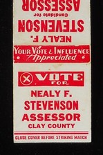 1948 Vote Nealy F. Stevenson Assessor of Clay County Liberty Kearney MO Clay Co