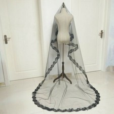 Velo da sposa gotico vintage pizzo tulle floreale accessori da sposa abito fantasia