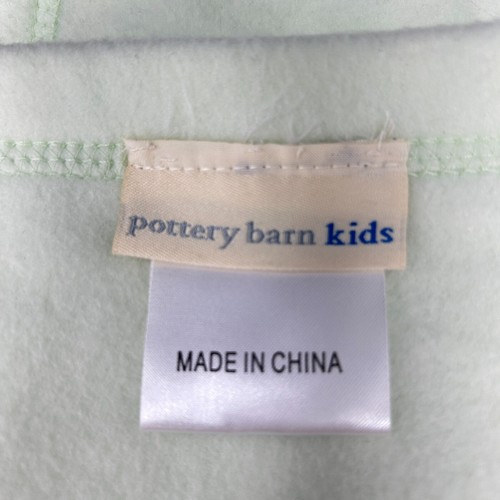 Pottery Barn Kids Mint Green Baby Blanket Chamois Fleece 30 x 40 Lovey Security - Picture 4 of 5