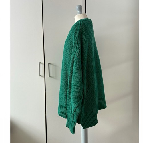 Free People Alli Jumper Size S Small Green V Neck Pullover Knit Sweater Relaxed - Picture 5 of 12
