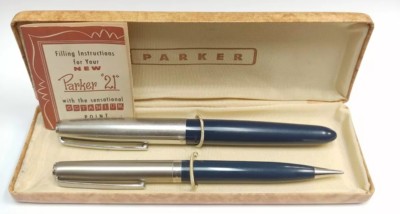 Parker 21 Blue Fountain Pen and Mechanical Pencil Set | eBay
