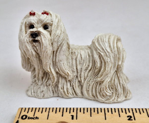 Adorable Maltese Living Stone 1992 Figurine 2" Figure Figurine