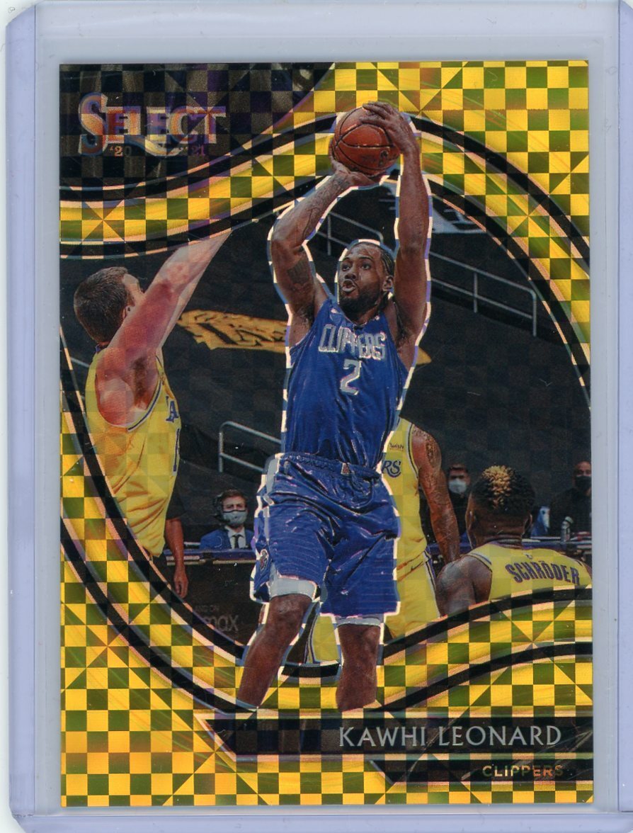 2020-21 Panini Select Basketball Courtside Gold Prizm #208 Kawhi Leonard #10/10