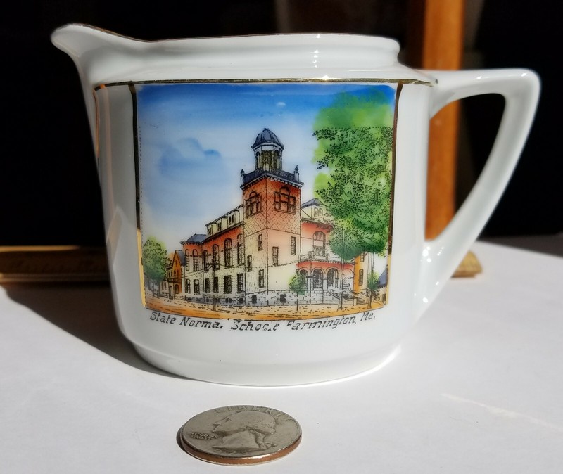 FARMINGTON, MAINE / ME - STATE NORMAL SCHOOL - ANTIQUE SOUVENIR CREAMER, 1900
