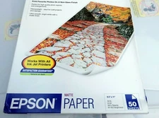 Epson S041257 Matte Printer Paper Heavyweight 30 sheets non Glare 8.5X11" 9 mil 