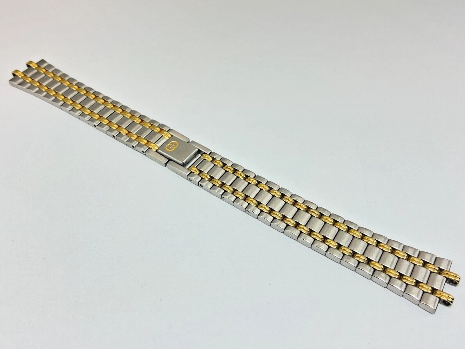 BRACELET DE MONTRE GUCCI ORIGINAL 15 MM POUR 9000 L BICOLORE OCCASION 5 7/8