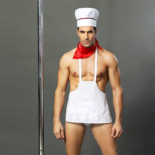 Men Exotic Sleepwear Nightgown Chef Uniform Lingerie Cosplay Costume Hot - Picture 5 of 5