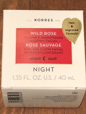 New Korres Wild Rose Vitamin C Brightening Sleeping Facial Night Cream 1.35 Oz