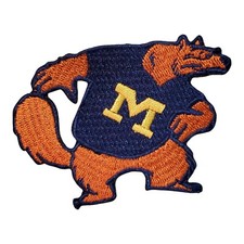 Michigan Wolverines Vintage Style Patch. Embroidered. Iron On Backing. 3"x2.5"
