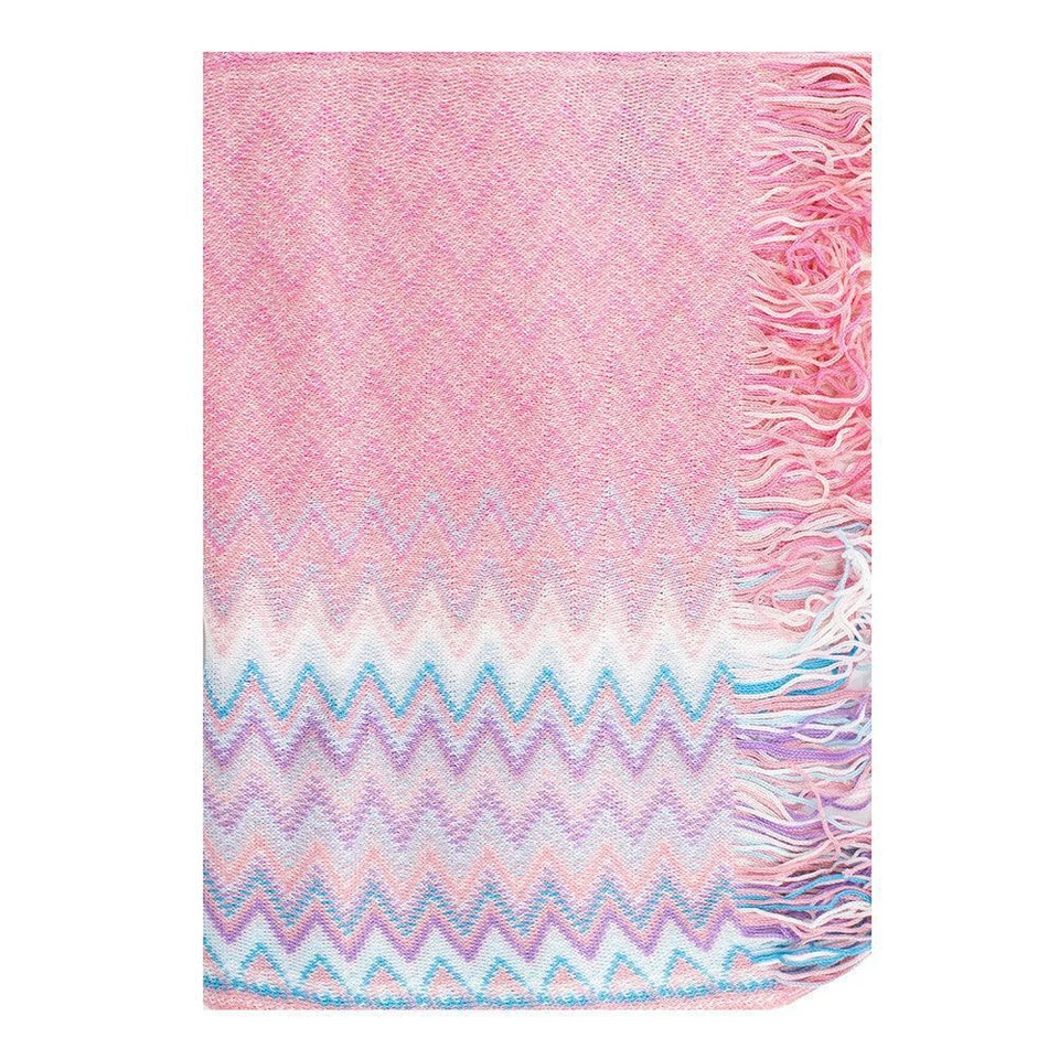 Missoni Mujer Algodón Zig-Zag Bufanda Chal Sarong Envoltura Rosa Foto 2 de 4