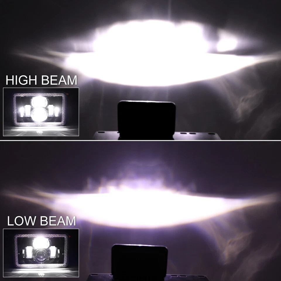 Fit For Dodge Dakota 1987-1995 4x6" LED Headlights Projector Hi/Lo Beam Halo - Image 2 of 4