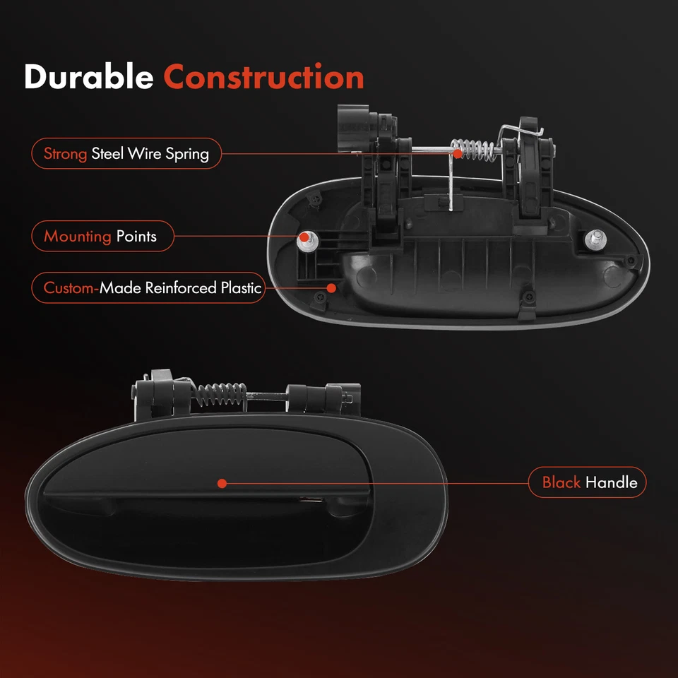 Maçaneta externa traseira esquerda LH preta com primer para Kia Sephia 1998-2000 Spectra - Imagem 4 de 4