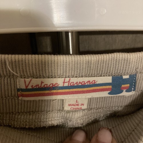 VINTAGE HAVANA GIRLS IVORY STONEWASH DISTRESSED DRAWSTRING WAIST SHORTS, LARGE - Picture 4 of 5