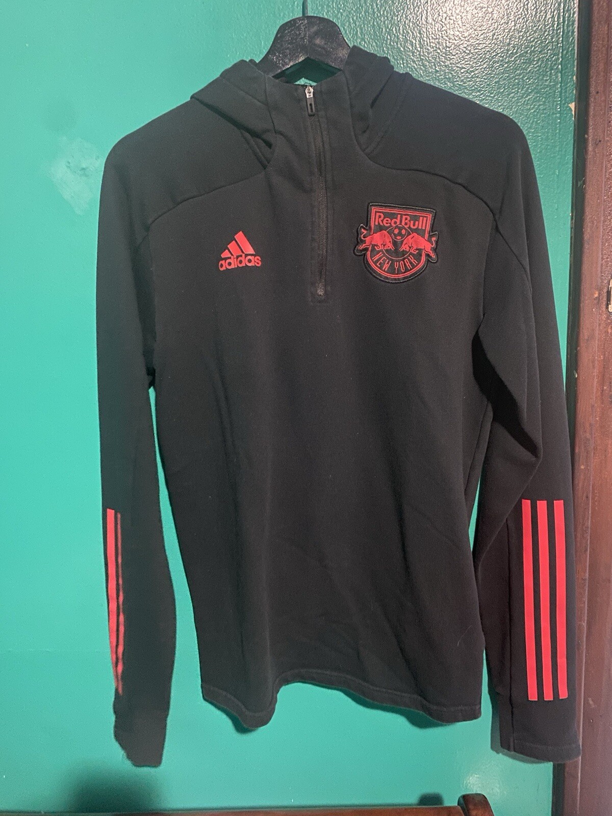 Adidas New York Red Bulls 3-Stripes Travel Men’s Jacket Sz M FI1440