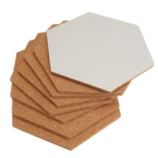 12 Pack 12" x 10.2" Hexagon Cork Board Self-Adhesive Wall Bulletin Corkboards