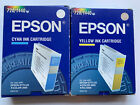 (2) Epson Color 3000/Pro 5000 Ink Toner Cartridges Cyan, Yellow Nip