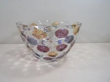Czechoslovakia Multi Color Coin Spot Dot Glass Bowl