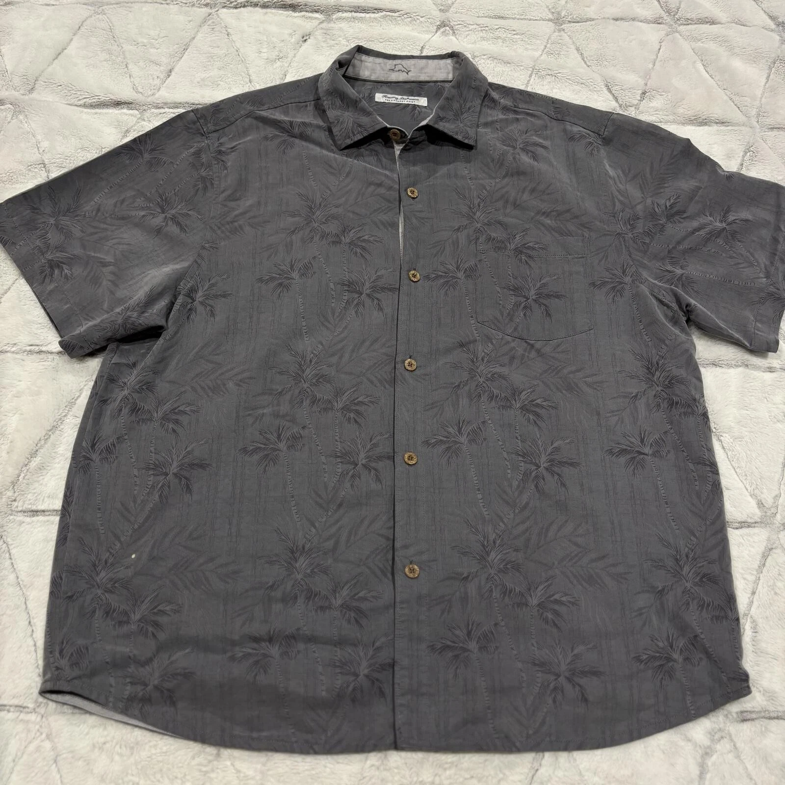 Tommy Bahama Island Zone Mens Casual Short Sleeve Tencel XLarge Palm Tree Print