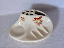 Vintage Ceramic Butterfly bathroom toothbrush/soap/cup caddy