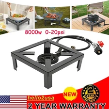 Propane Cooker Burner Stove Gas Outdoor Cooking Camping Stand BBQ Grill w/ Hose