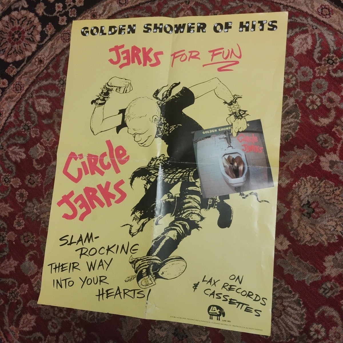 Original Punk Rock Poster - Circle Jerks Golden Shower of Hits