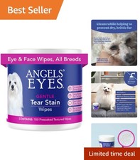Angel's Eyes Tear Stain Wipes - 100 Ct Aloe Vera, Soothing for Pets' Eyes