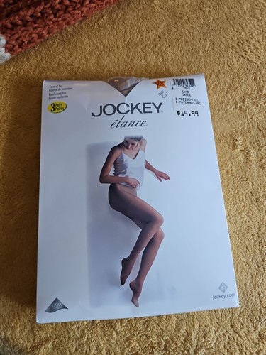 Jockey Élance Pantyhose Lot (2) 3-Pack Vintage 2002 Sand Sable Control Top NOS - Bild 6 von 8