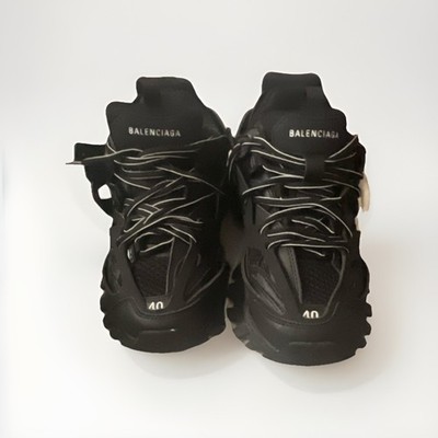 Balenciaga Black Lace Up Low Top Sneakers Men's Athletic Shoes Style 559038