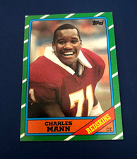 1986 Topps Football Charles Mann Rookie Card #181 Set Break NM. rookie card picture