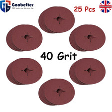 25Pcs Red Zirconia 4.5"  Sanding Fibre Discs 115mm Angle Grinding 40 Grit Set 0.29 per disc