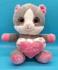 Flo's Toys FLOTI Katze Love Herz Glitzeraugen 26cm Plüsch Kuscheltier Stofftier 