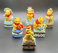 VTG Walt Disney Winnie The Pooh Monthly / Seasonal Hinged Trinket Box, 6 Choices