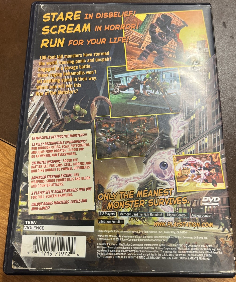 War of the Monsters - (PS2, 2003) kaiju giant robot fighting game