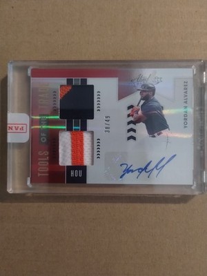 2020 PANINI ABSOLUTE TOOLS OF THE TRADE YORDAN ALVAREZ-DUAL JERSEY AUTOGRAPH /49