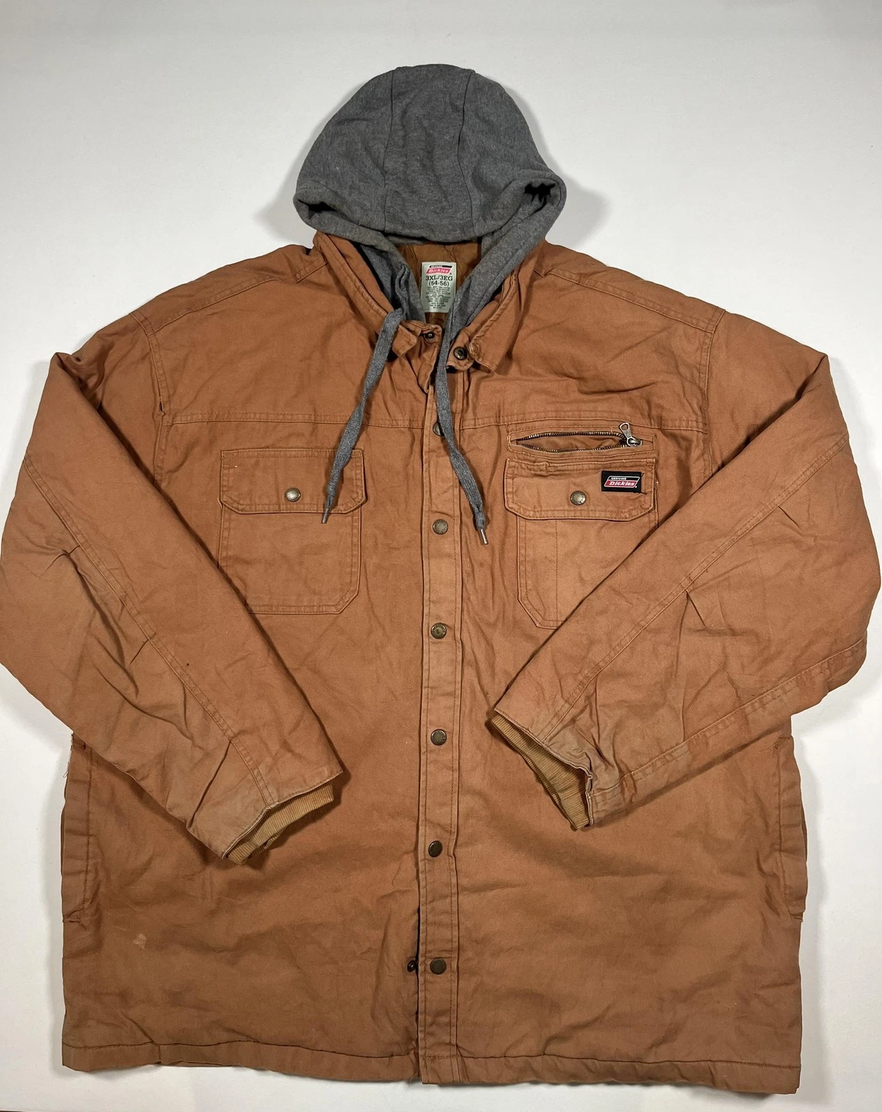 Genuine Dickies Jacket Mens 3XL Brown Canvas Hooded Quilted Parka Workwear
Opens in a new window or