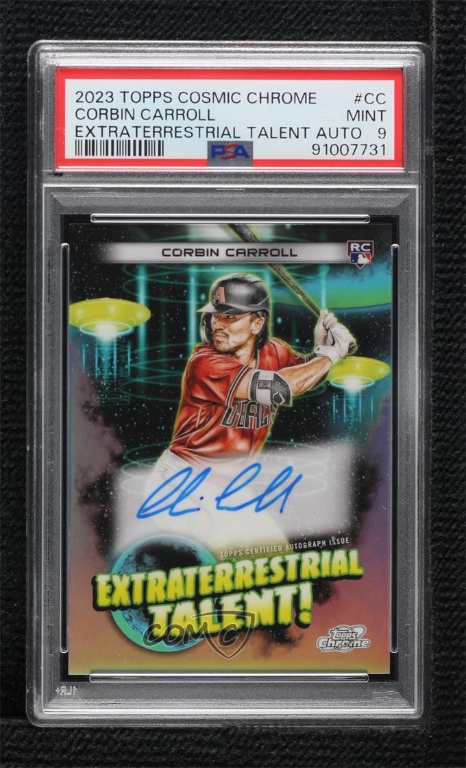 2023 Topps Cosmic Chrome Corbin Carroll #ETA-CC PSA 9 MINT Rookie Auto RC 3bs