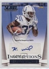 2014 Score Inscriptions Kerwynn Williams #I-KW Auto 0q3