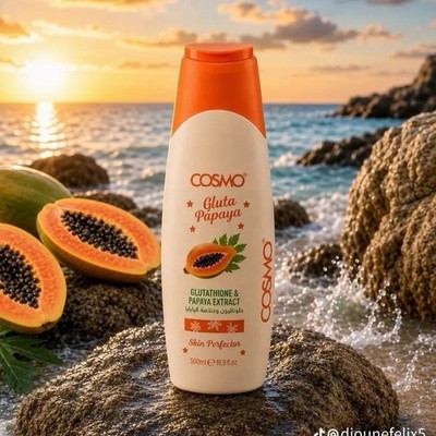 COSMO Glow White Glutathione Papaya Body Lotion 500mL Paraben-Free