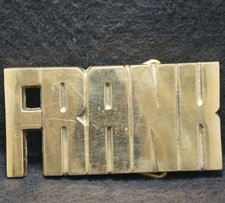 XF25121 VINTAGE 1978 CUT-OUT FRANK NAME FASHION MENS SOLID BRASS BELT BUCKLE