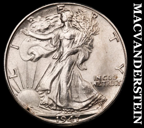 1947-D Walking Liberty Half Dollar-Super Choice Gem BU ++++ No Reserve #i5855