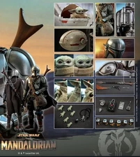 Hot Toys Star Wars QS016 Mandalorian and The Child 1/4 Quarter Scale Set NEW!!