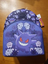 Pokemon Loungefly Gengar Purple Floral Mini Backpack