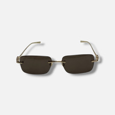 Gucci Men's GG1703SM Gold Rimless Rectangle Sunglasses 55-17-140