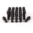 M14 x 1.5, Radius 13, 27mm-60mm Alloy Wheel Bolts, 17mm Hex, For VW, Audi, Black