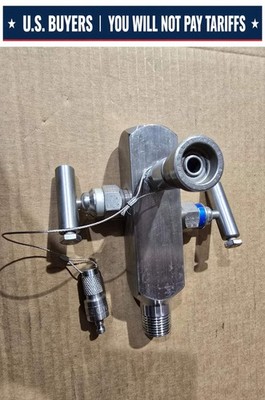 PGI Block-Valve,V-570SCJ 1/2'' MNPT x 1/2 FNPT, 316 SST WITH SWAGELOK QC4 (USED)