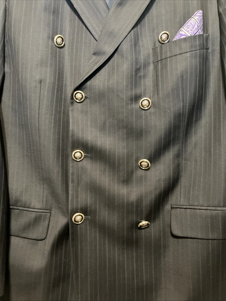 Traje Donald J. Trump COLECCIÓN FIRMA Negro A Rayas Talla 48x40x32 Puños Foto 4 de 4